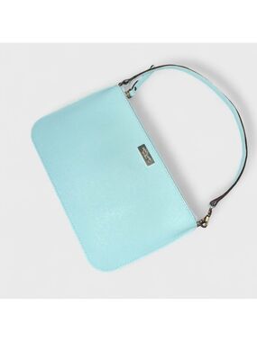 Kate Spade Saffiano leather blue wristlet-EUC